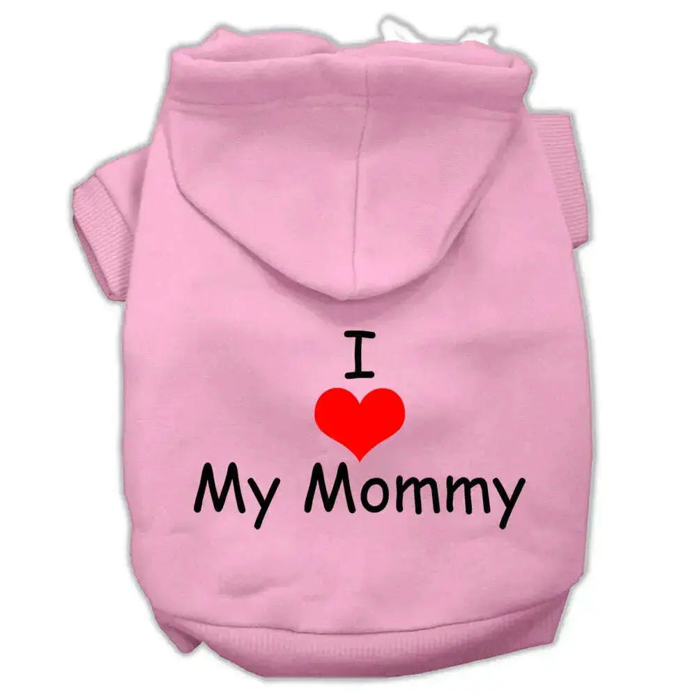 I-Love-My-Mommy-Screen-Print-Pet-Hoodies-Pink-Size-Lg-GreatEagleInc-320168383