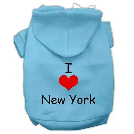 I-Love-New-York-Screen-Print-Pet-Hoodies-Baby-Blue-Size-Lg-GreatEagleInc-320163844