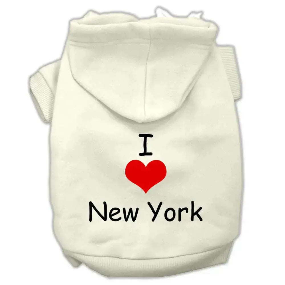 I-Love-New-York-Screen-Print-Pet-Hoodies-Cream-Size-Sm-GreatEagleInc-333795774
