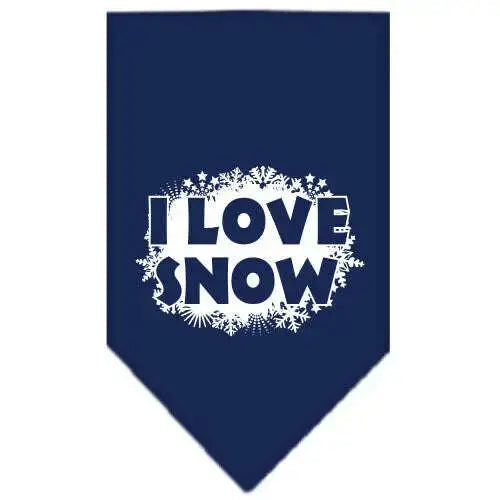 I-Love-Snow-Screen-Print-Bandana-Navy-Blue-Large-GreatEagleInc-319822957