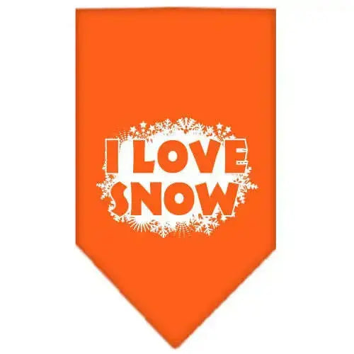 I-Love-Snow-Screen-Print-Bandana-Orange-Large-GreatEagleInc-319822852