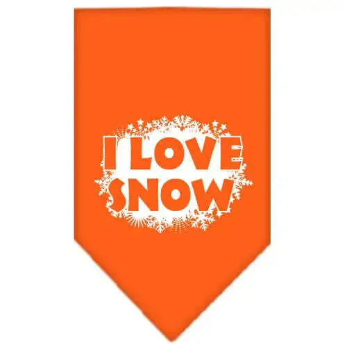 I-Love-Snow-Screen-Print-Bandana-Orange-Small-GreatEagleInc-319821684