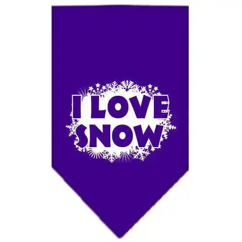 I-Love-Snow-Screen-Print-Bandana-Purple-Small-GreatEagleInc-319821539