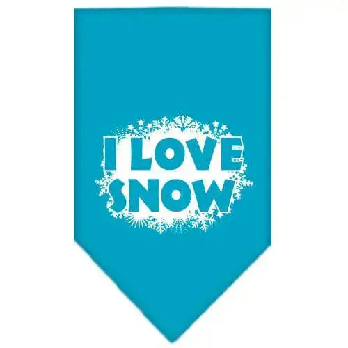 I-Love-Snow-Screen-Print-Bandana-Turquoise-Large-GreatEagleInc-319822593