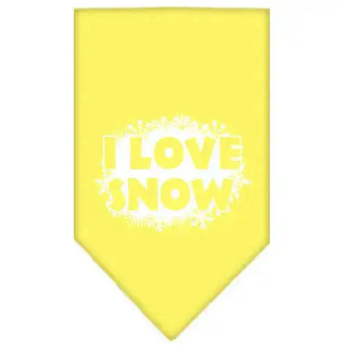 I-Love-Snow-Screen-Print-Bandana-Yellow-Small-GreatEagleInc-319821264