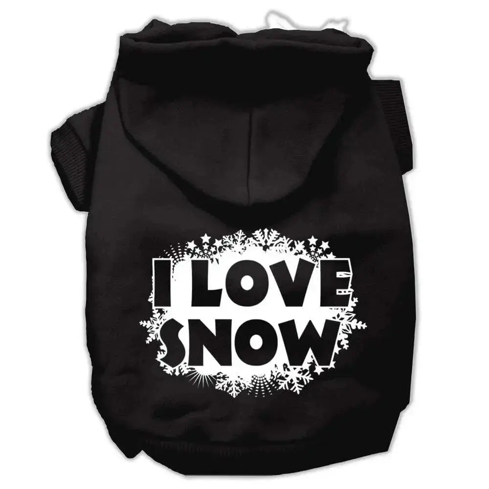 I-Love-Snow-Screenprint-Pet-Hoodies-Black-Size-S-GreatEagleInc-333930829