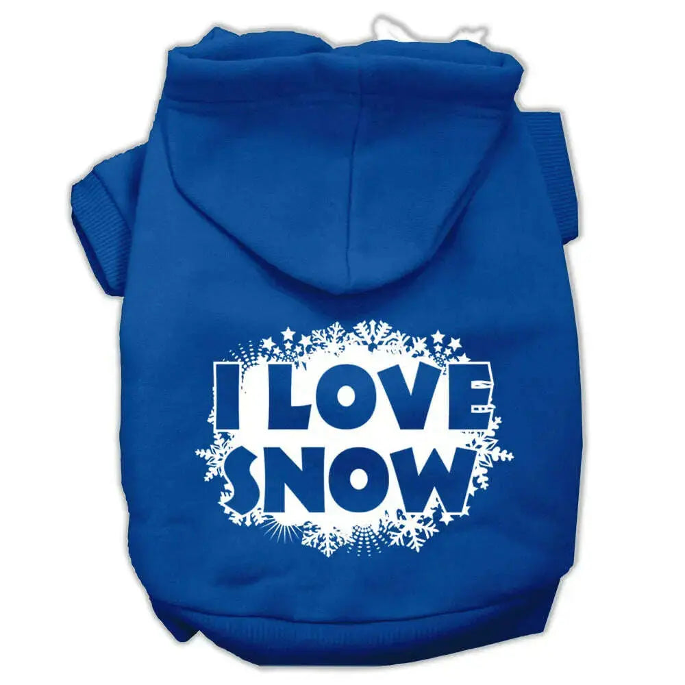 I-Love-Snow-Screenprint-Pet-Hoodies-Blue-Size-Lg-GreatEagleInc-333931637