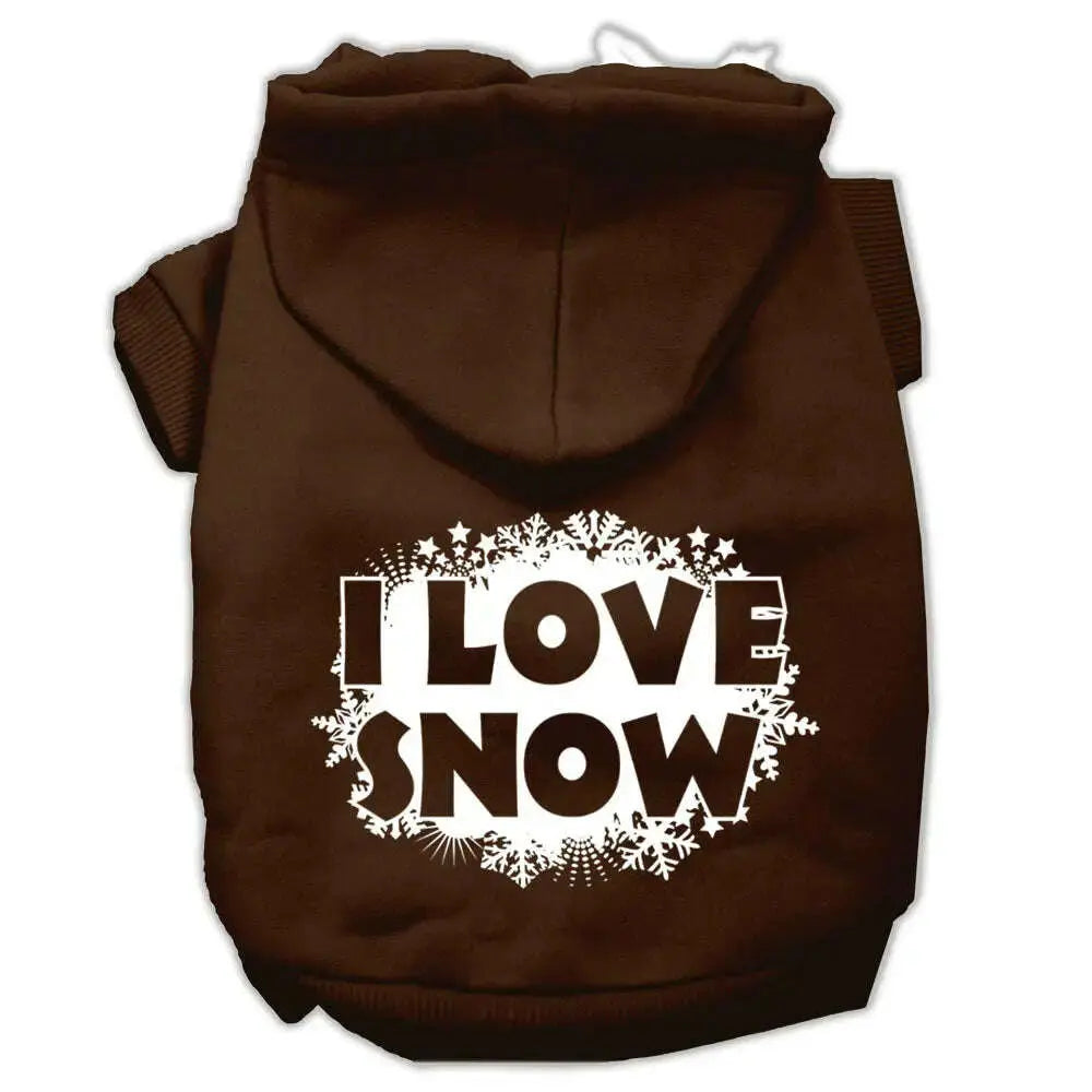 I-Love-Snow-Screenprint-Pet-Hoodies-Brown-Size-Lg-GreatEagleInc-333931590