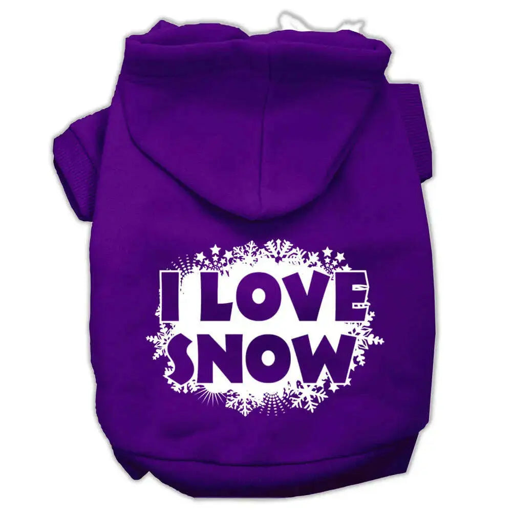 I-Love-Snow-Screenprint-Pet-Hoodies-Purple-Size-M-GreatEagleInc-333931083