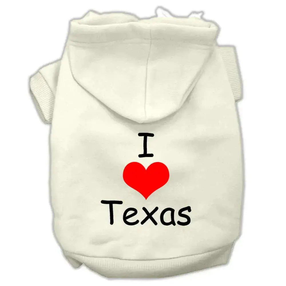 I-Love-Texas-Screen-Print-Pet-Hoodies-Cream-Size-Xxxl-GreatEagleInc-319015240