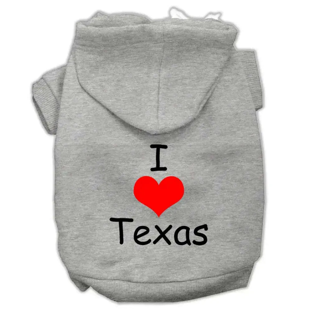 I-Love-Texas-Screen-Print-Pet-Hoodies-Grey-Size-Med-GreatEagleInc-320162882