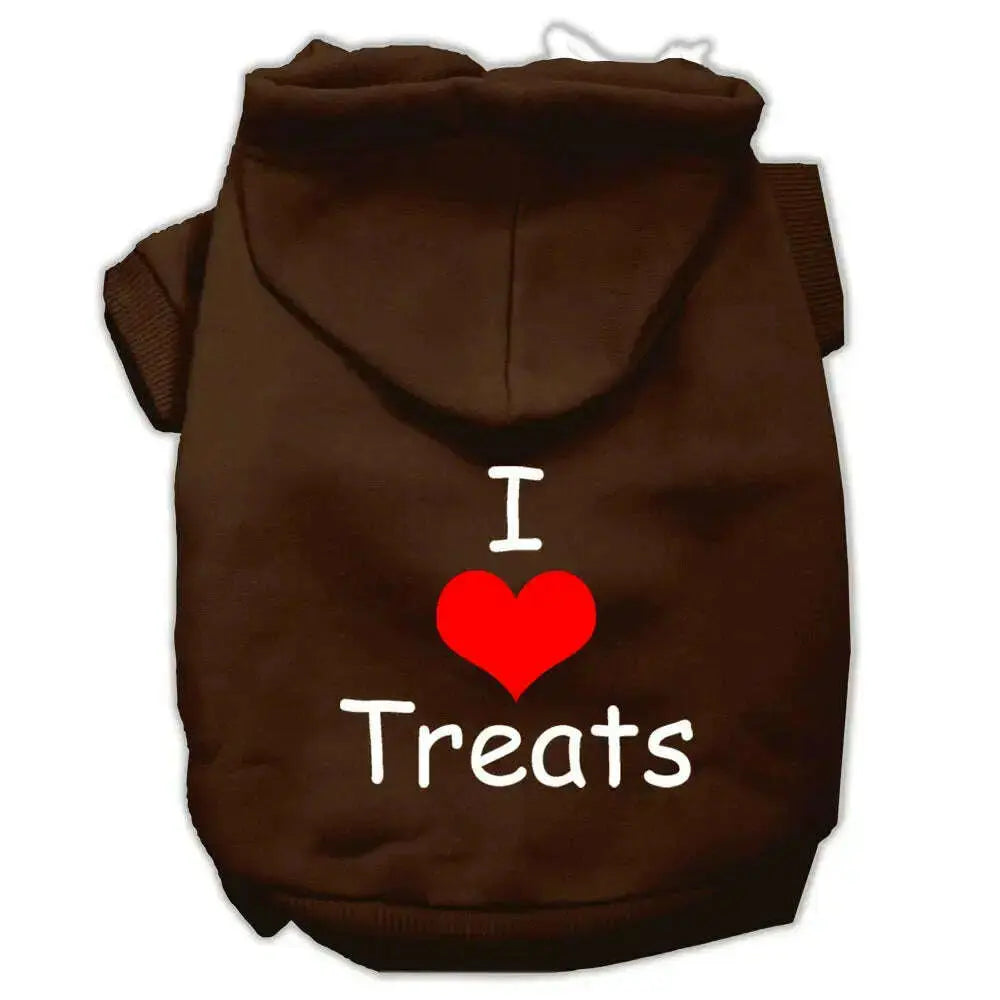 I-Love-Treats-Screen-Print-Pet-Hoodies-Brown-Size-Med-GreatEagleInc-320157921