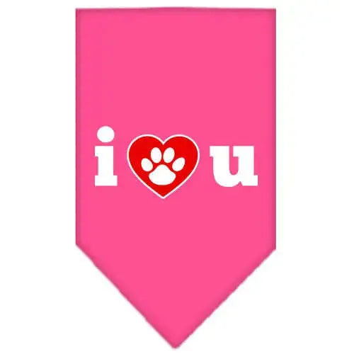 I-Love-U-Screen-Print-Bandana-Bright-Pink-Large-GreatEagleInc-333918231