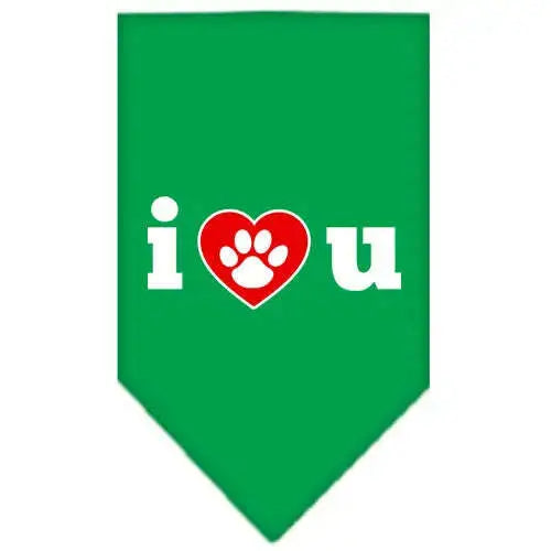 I-Love-U-Screen-Print-Bandana-Emerald-Green-Large-GreatEagleInc-333918031