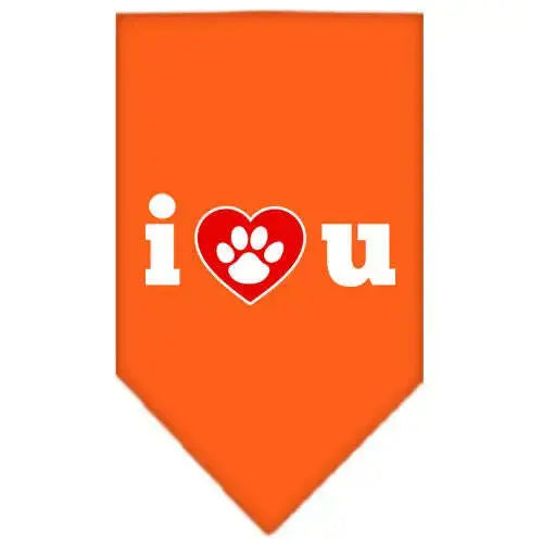 I-Love-U-Screen-Print-Bandana-Orange-Large-GreatEagleInc-333917713