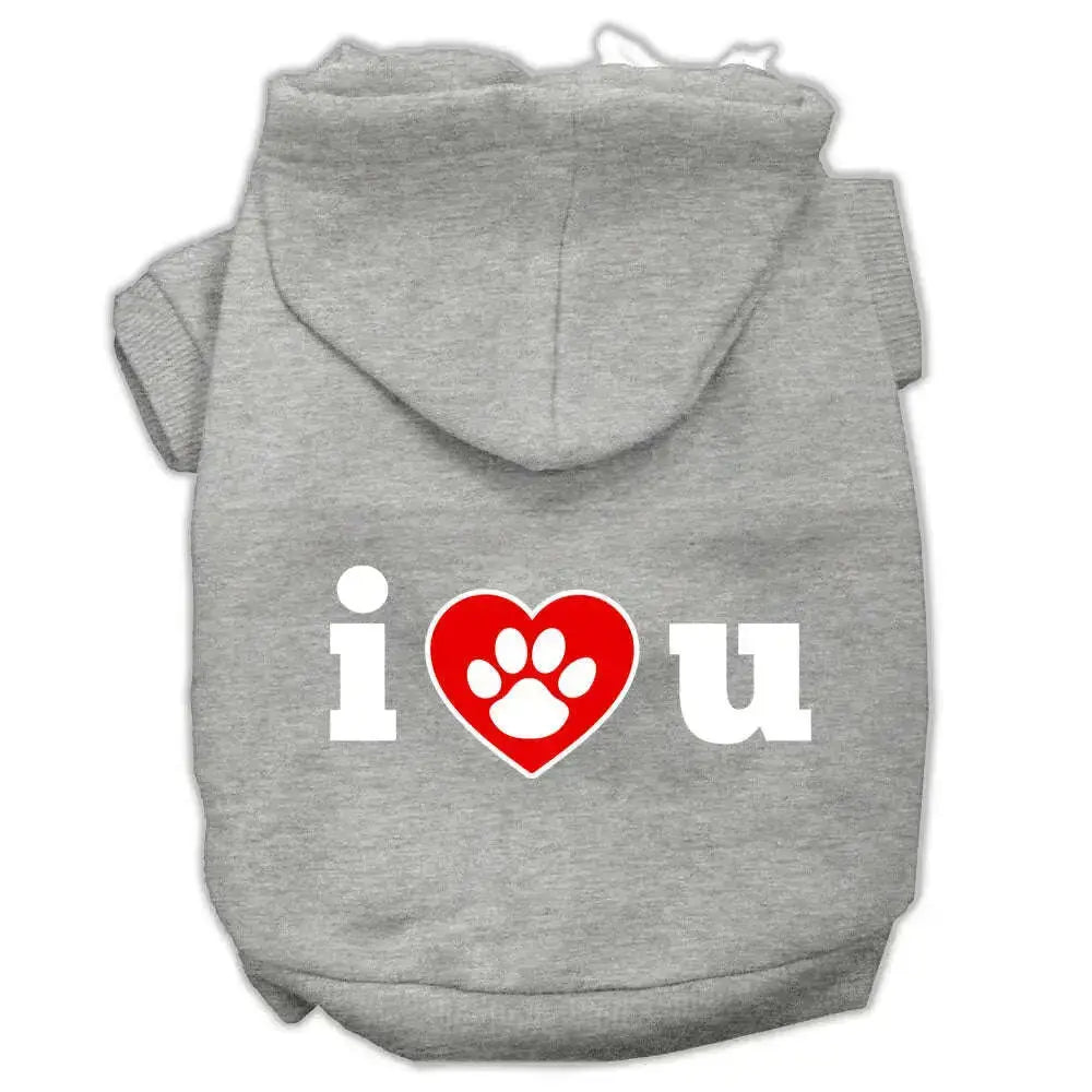 I-Love-U-Screen-Print-Pet-Hoodies-Grey-Size-Xxl-GreatEagleInc-319792197