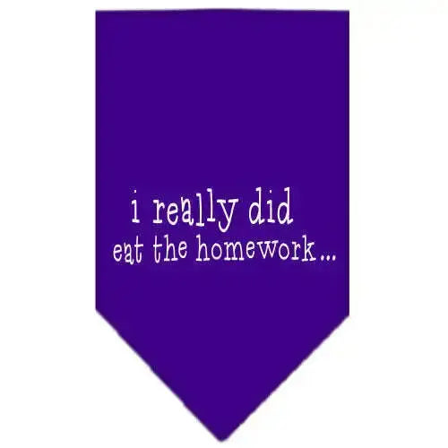 I-Really-Did-Eat-The-Homework-Screen-Print-Bandana-Purple-Small-GreatEagleInc-318969186