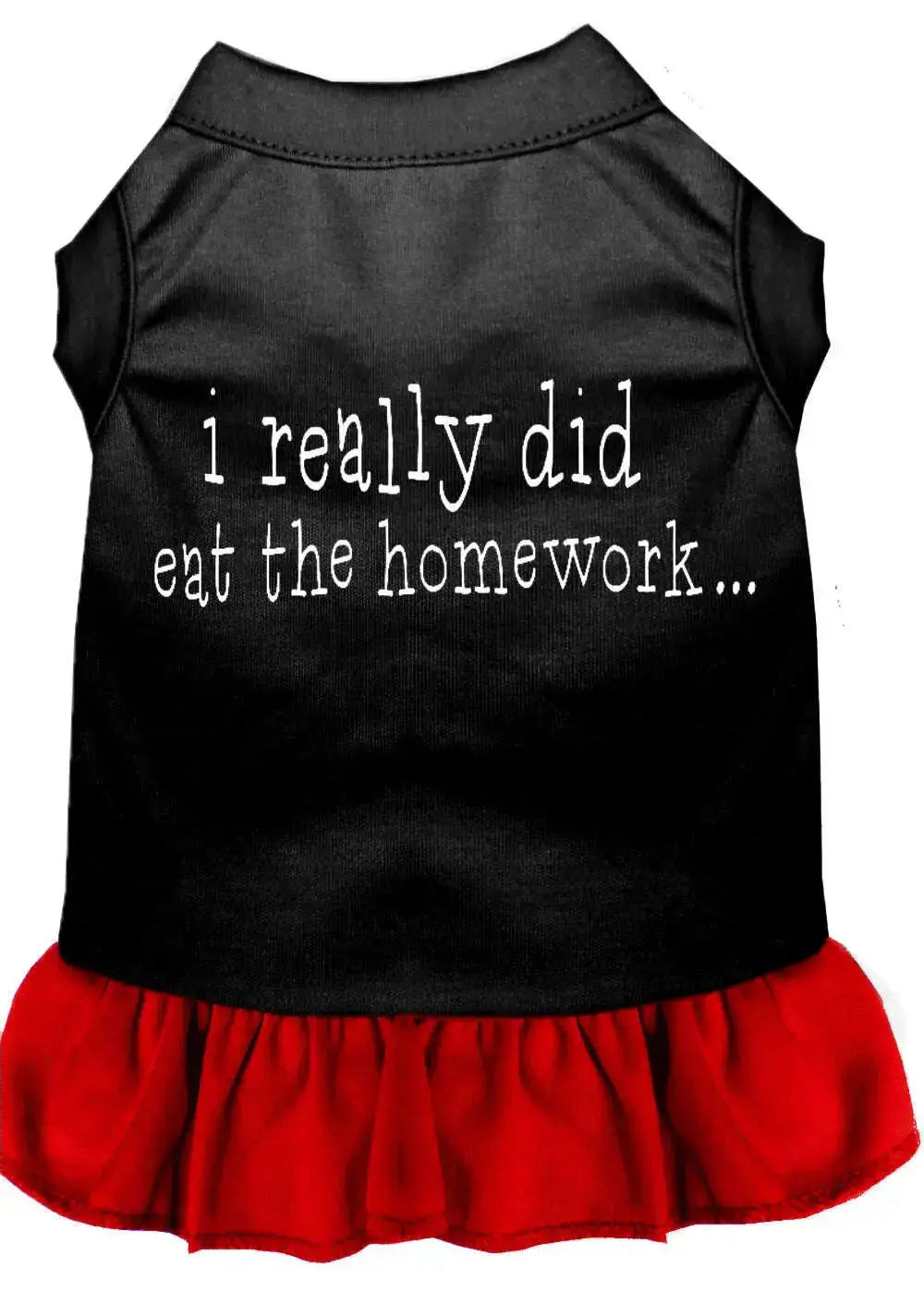 I-Really-Did-Eat-The-Homework-Screen-Print-Dress-Black-With-Red-Xxl-GreatEagleInc-318739761