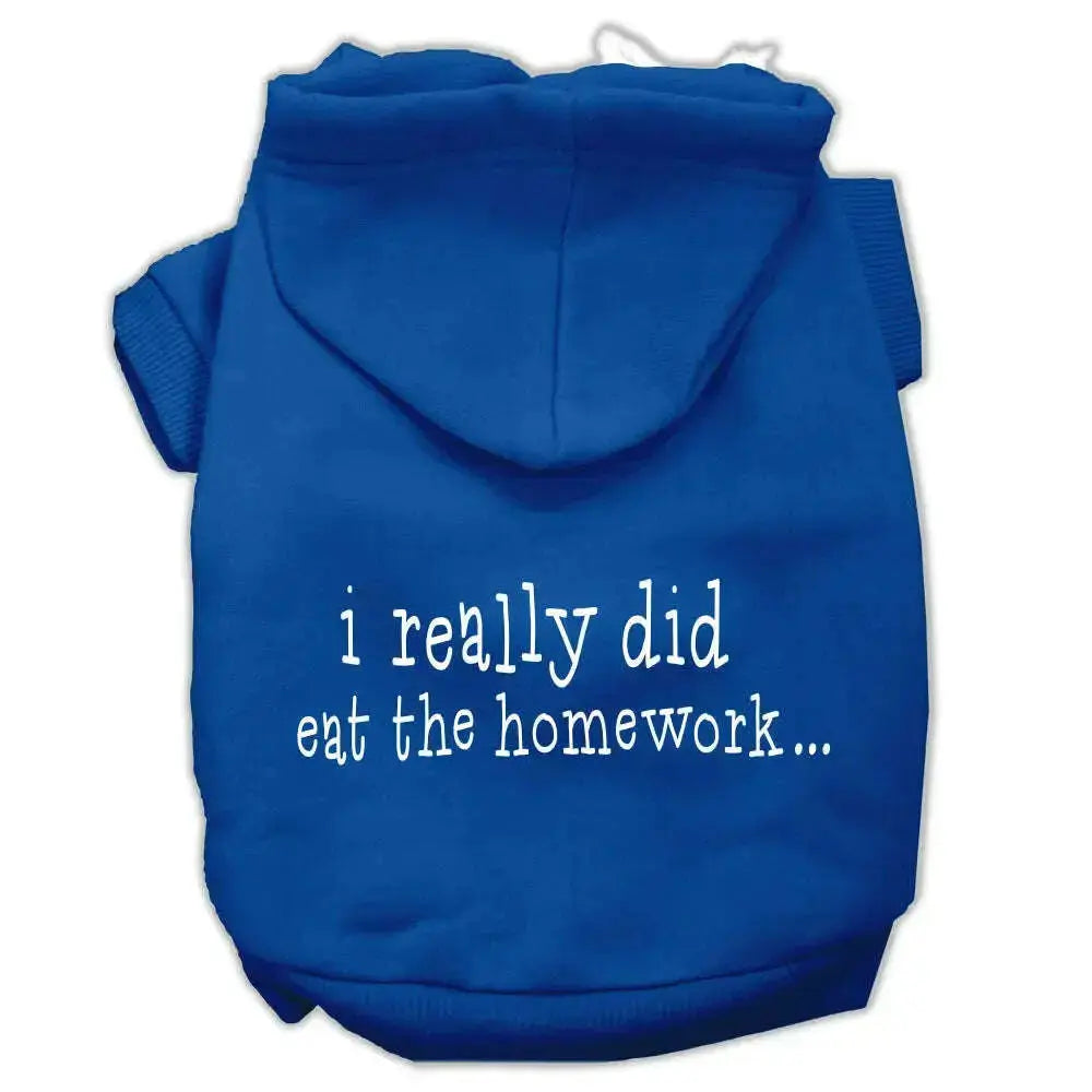 I-Really-Did-Eat-The-Homework-Screen-Print-Pet-Hoodies-Blue-Size-S-GreatEagleInc-333942937