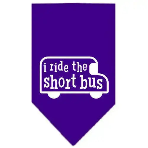 I-Ride-The-Short-Bus-Screen-Print-Bandana-Purple-Small-GreatEagleInc-318969453