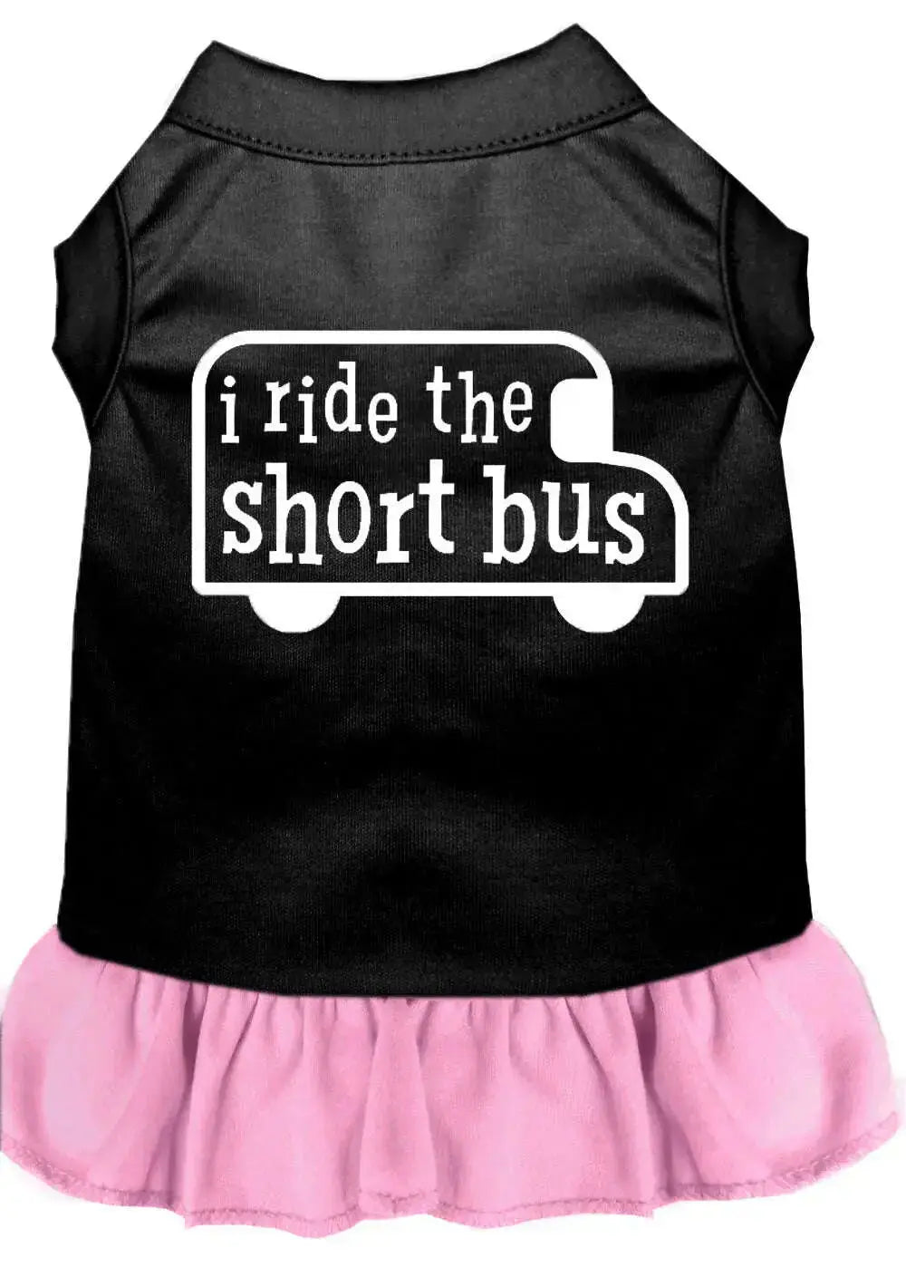 I-Ride-The-Short-Bus-Screen-Print-Dress-Black-With-Light-Pink-Xxl-GreatEagleInc-320092597
