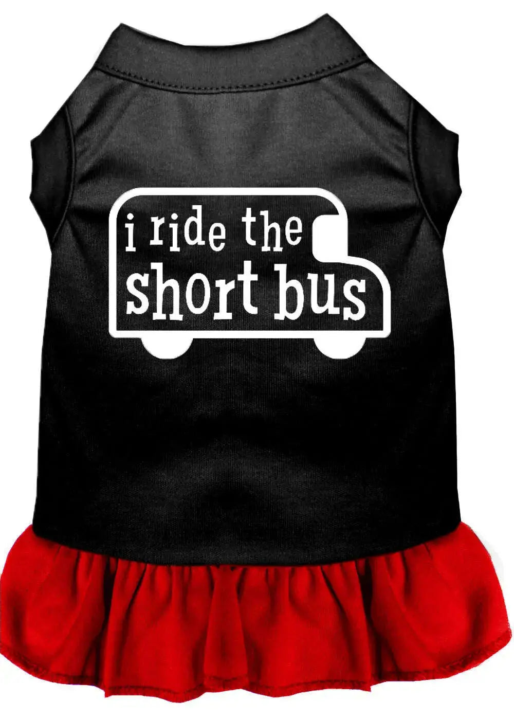 I-Ride-The-Short-Bus-Screen-Print-Dress-Black-With-Red-Xl-GreatEagleInc-320093842