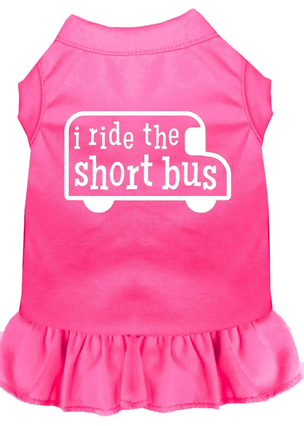 I-Ride-The-Short-Bus-Screen-Print-Dress-Bright-Pink-Xxl-GreatEagleInc-320092412