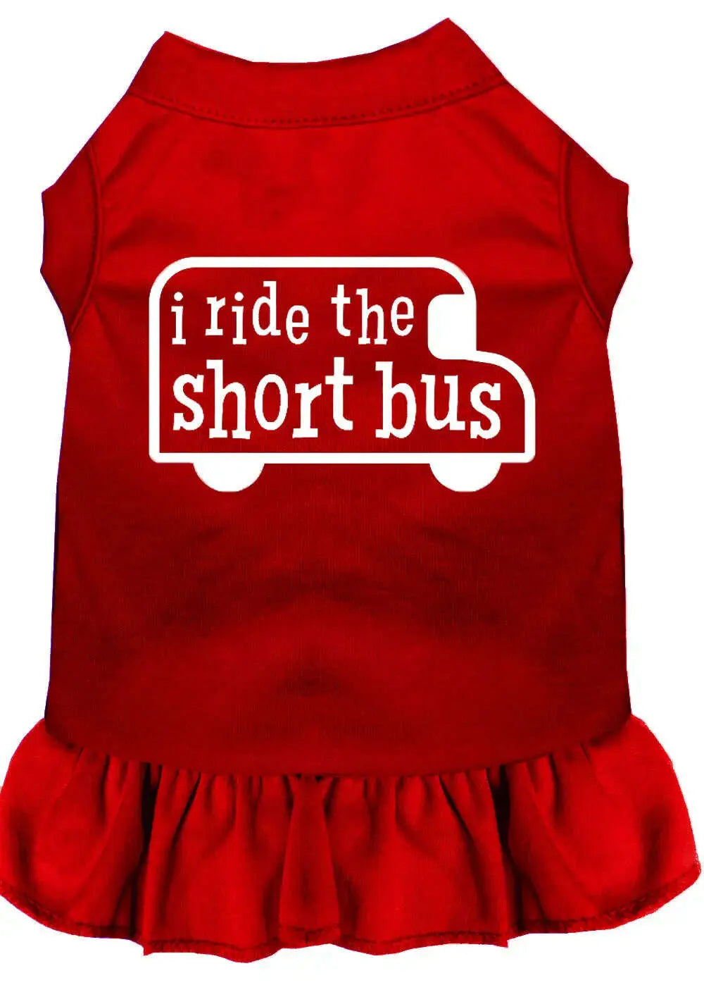 I-Ride-The-Short-Bus-Screen-Print-Dress-Red-Xl-GreatEagleInc-320093385