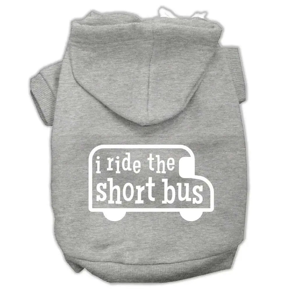 I-Ride-The-Short-Bus-Screen-Print-Pet-Hoodies-Grey-Size-M-GreatEagleInc-319846982