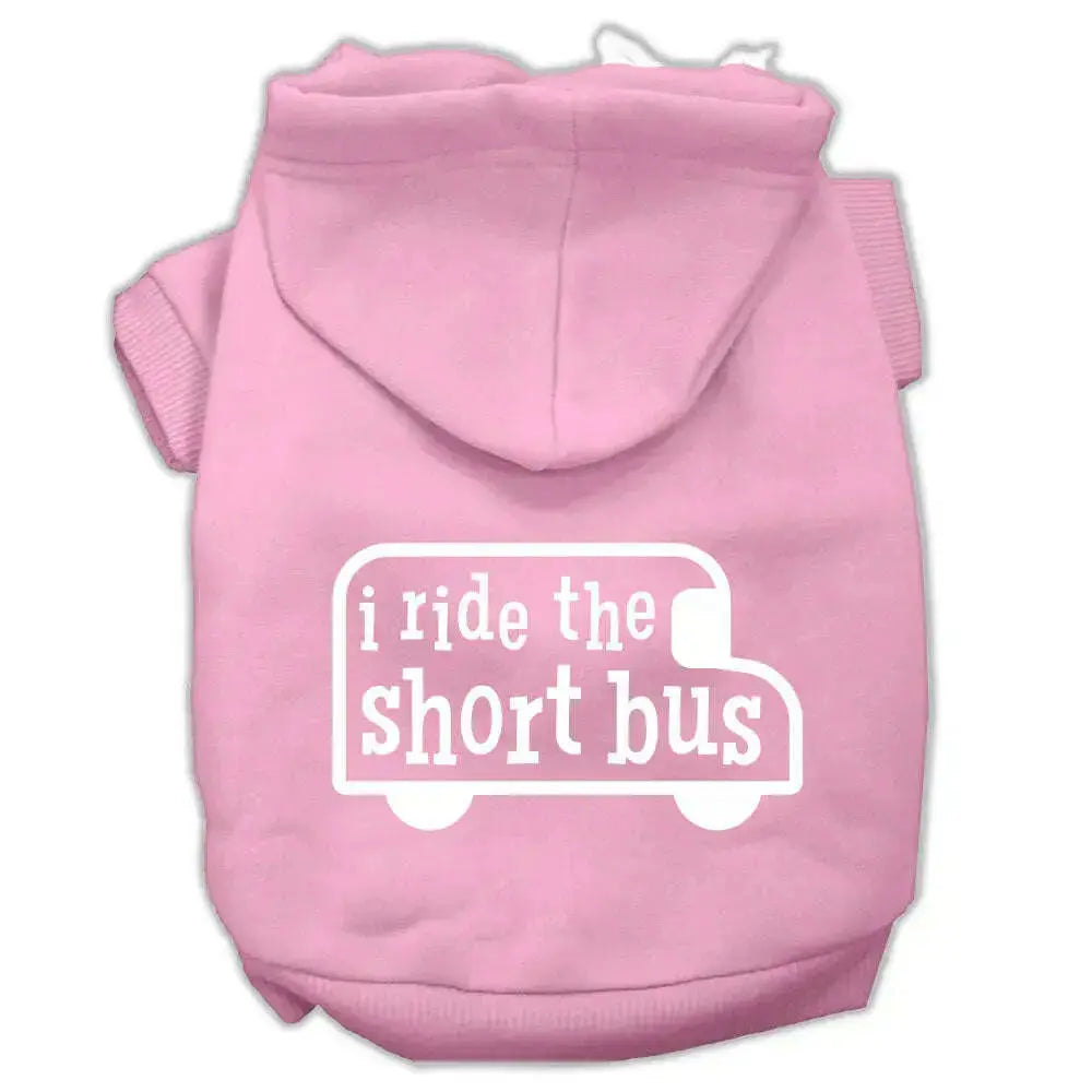 I-Ride-The-Short-Bus-Screen-Print-Pet-Hoodies-Light-Pink-Size-Xxl-GreatEagleInc-319883934