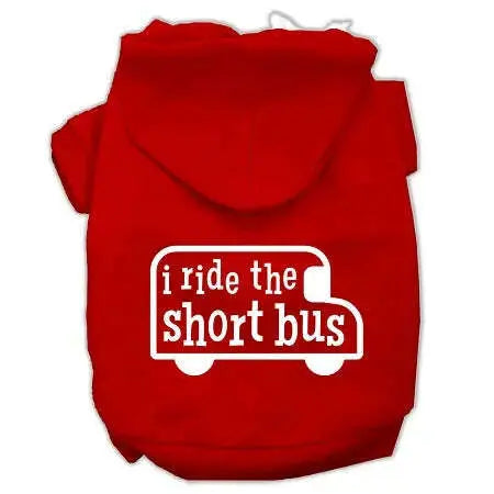 I-Ride-The-Short-Bus-Screen-Print-Pet-Hoodies-Red-Size-Xxl-GreatEagleInc-319883772