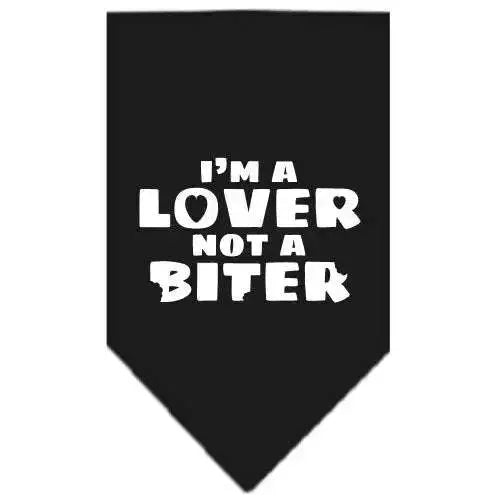 I_m-A-Lover-Not-A-Biter-Screen-Print-Bandana-Black-Small-GreatEagleInc-319339326