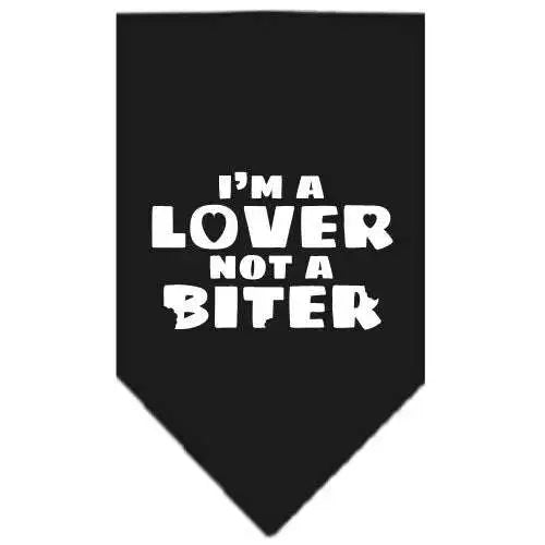 I_m-A-Lover-Not-A-Biter-Screen-Print-Bandana-Black-Small-GreatEagleInc-319339326