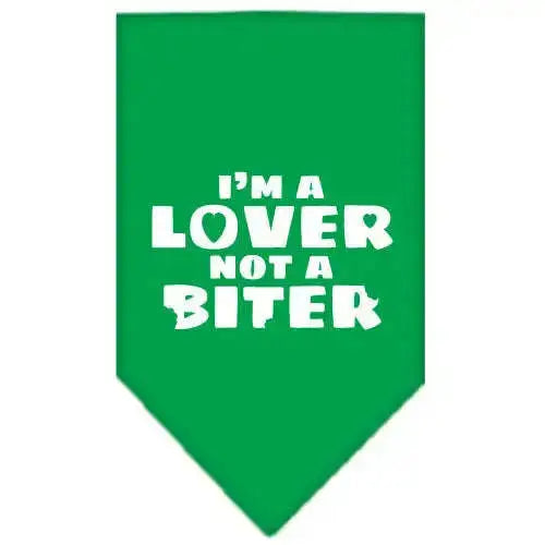 I_m-A-Lover-Not-A-Biter-Screen-Print-Bandana-Emerald-Green-Large-GreatEagleInc-319340380