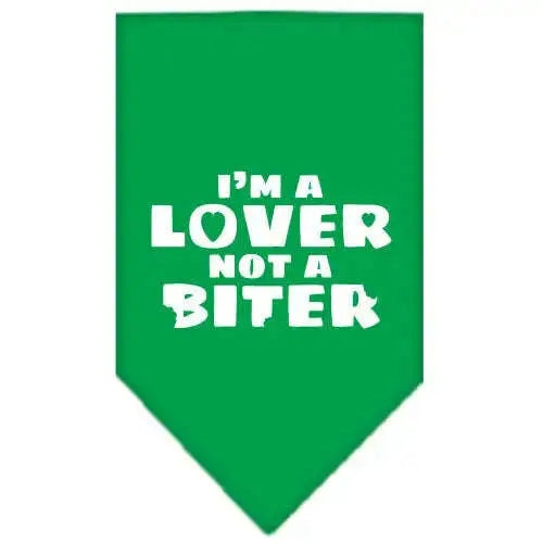 I_m-A-Lover-Not-A-Biter-Screen-Print-Bandana-Emerald-Green-Large-GreatEagleInc-319340380