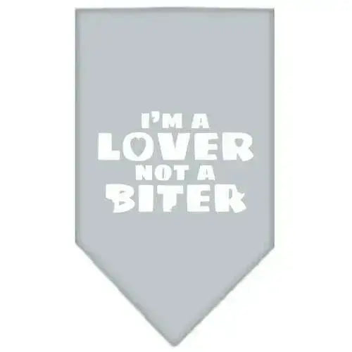 I_m-A-Lover-Not-A-Biter-Screen-Print-Bandana-Grey-Large-GreatEagleInc-319340227