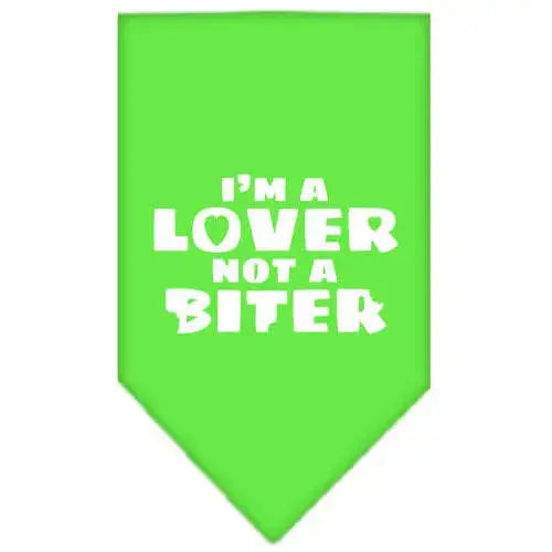 I_m-A-Lover-Not-A-Biter-Screen-Print-Bandana-Lime-Green-Large-GreatEagleInc-319340132