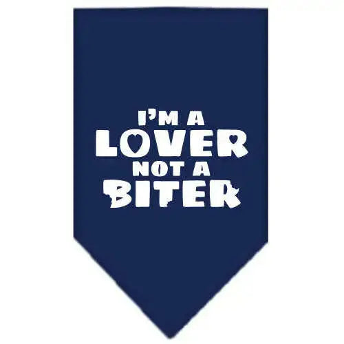 I_m-A-Lover-Not-A-Biter-Screen-Print-Bandana-Navy-Blue-Large-GreatEagleInc-319339910