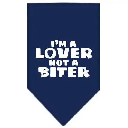 I_m-A-Lover-Not-A-Biter-Screen-Print-Bandana-Navy-Blue-Small-GreatEagleInc-319338690