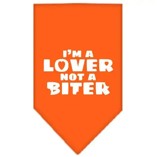 I_m-A-Lover-Not-A-Biter-Screen-Print-Bandana-Orange-Small-GreatEagleInc-319338541