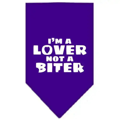 I_m-A-Lover-Not-A-Biter-Screen-Print-Bandana-Purple-Large-GreatEagleInc-319339741