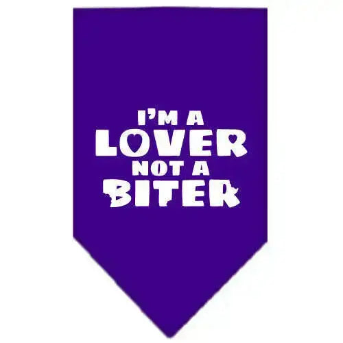 I_m-A-Lover-Not-A-Biter-Screen-Print-Bandana-Purple-Large-GreatEagleInc-319339741