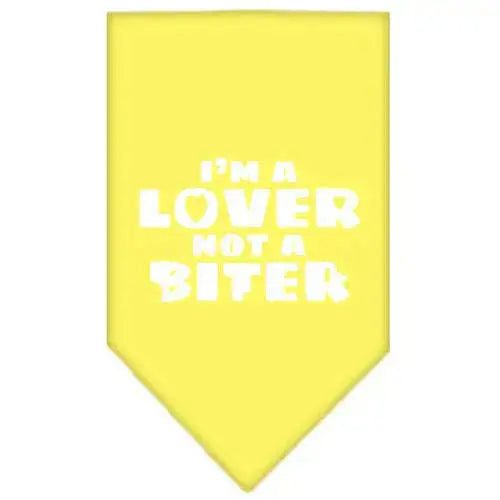 I_m-A-Lover-Not-A-Biter-Screen-Print-Bandana-Yellow-Small-GreatEagleInc-319338498