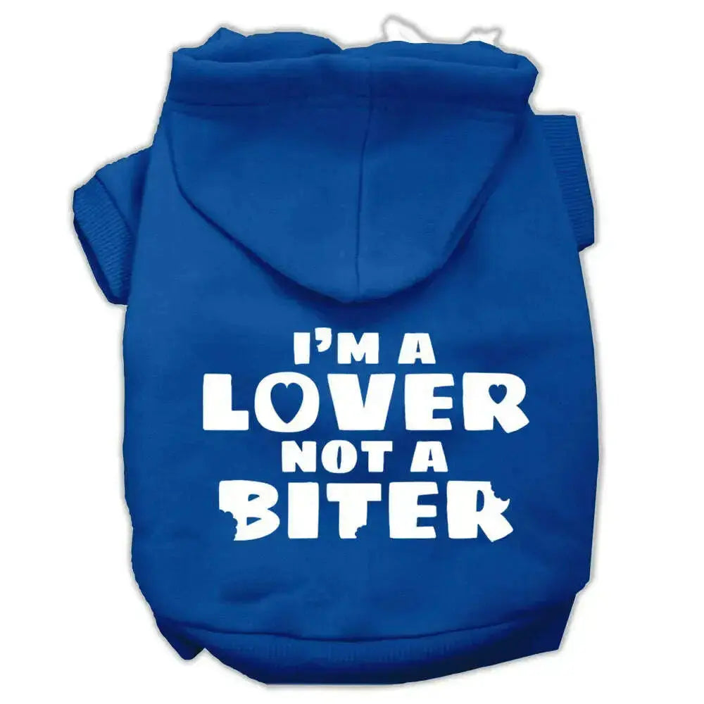 I_m-A-Lover-Not-A-Biter-Screen-Printed-Dog-Pet-Hoodies-Blue-Size-Lg-GreatEagleInc-320150971