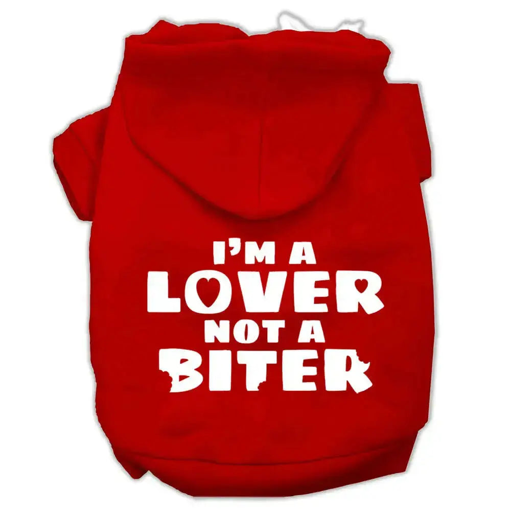 I_m-A-Lover-Not-A-Biter-Screen-Printed-Dog-Pet-Hoodies-Red-Size-Med-GreatEagleInc-320150597