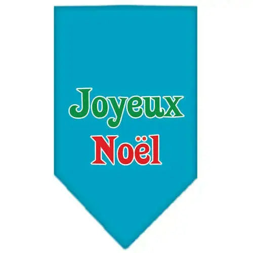 Joyeux-Noel-Screen-Print-Bandana-Turquoise-Large-GreatEagleInc-333815520