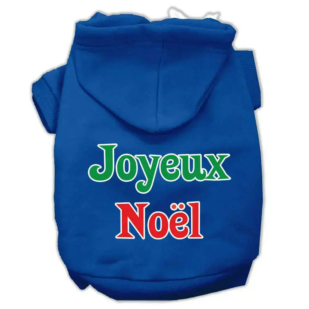 Joyeux-Noel-Screen-Print-Pet-Hoodies-Blue-Xl-GreatEagleInc-318660798
