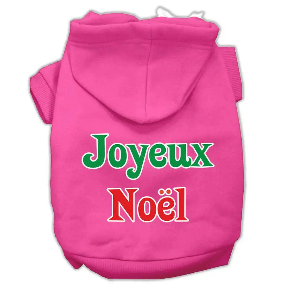 Joyeux-Noel-Screen-Print-Pet-Hoodies-Bright-Pink-Xxl-GreatEagleInc-319373648