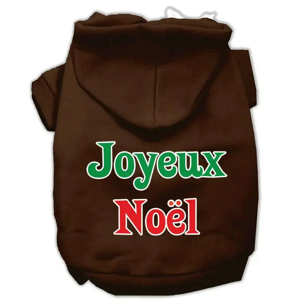 Joyeux-Noel-Screen-Print-Pet-Hoodies-Brown-Xxl-GreatEagleInc-318709020