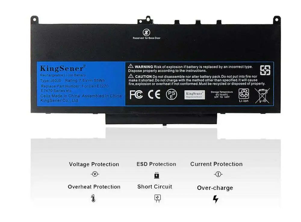 KingSener-New-J60J5-Replacement-Laptop-Battery-For-Dell-Latitude-E7270-E7470-J60J5-R1V85-MC34Y-242WD-7.6V-55Wh-GreatEagleInc-317796294